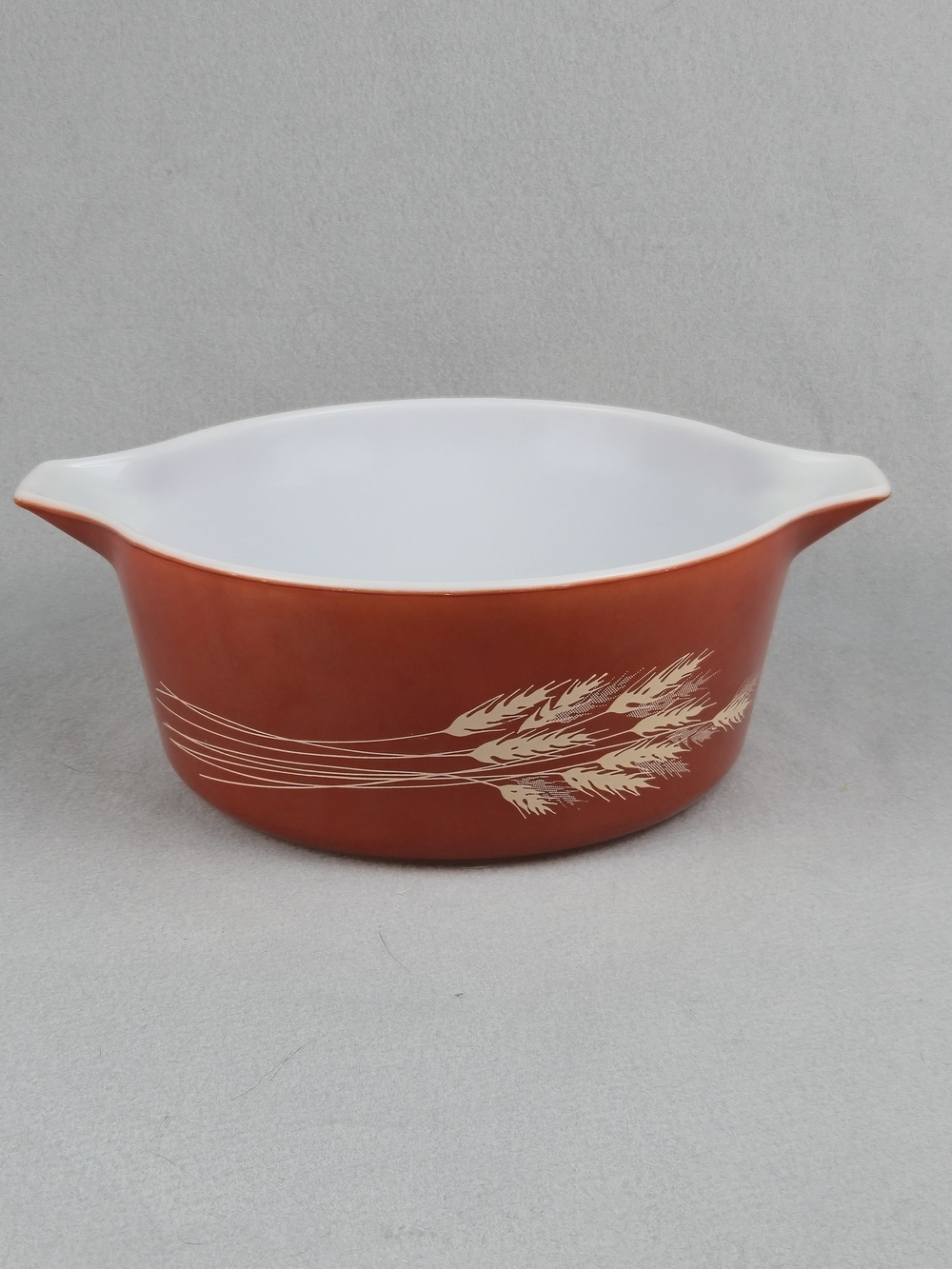 Pyrex Autumn Harvest 2.5 Qt Casserole Dish 475-B Orange Wheat Cinderella